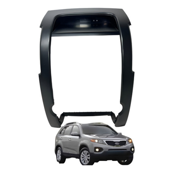 Acabamento Painel Com Relógio Digital Kia Sorento 2010 2014 Preto