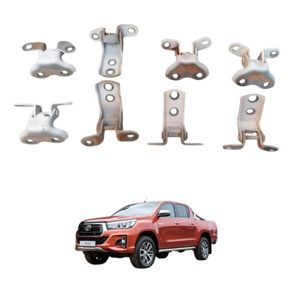 Dobradiças Conjunto Portas Toyota Hilux 2016 2024 Prateado