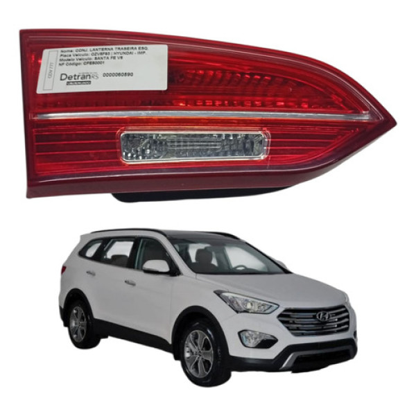 Lanterna Traseira Esquerda Santa Fe 2014 2018 Tampa Original Esquerdo/motorista Vermelho