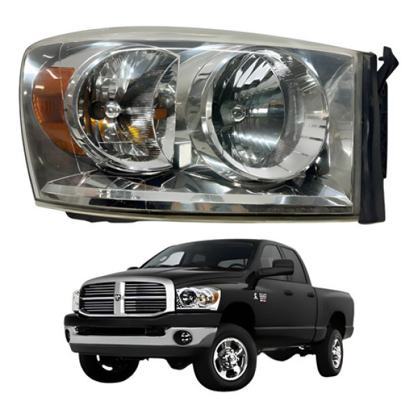 Farol Esquerdo Dodge Ram 2500 2007 2010 Esquerdo/motorista