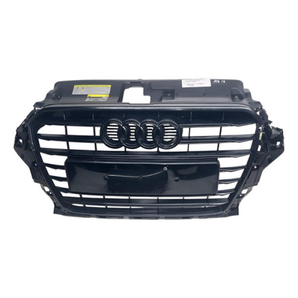 Grade Central Parachoque Audi A3 2012 2016 Com Detalhe Preto