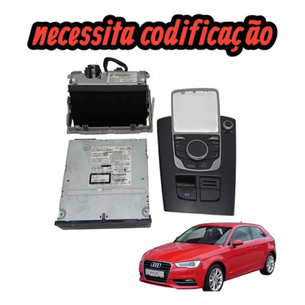 Kit Multimidia Audi A3 2014 A 2017 Com Moldura Original Preto