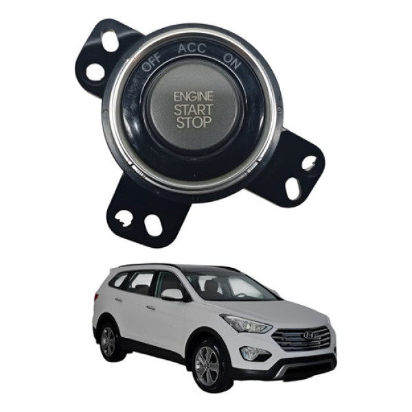 Botao Start Stop Ignicao Hyundai Santa Fe 2014 2018 Original Cinza-escuro