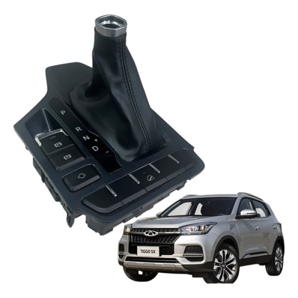 Moldura Coifa Botao Freio Estacionamento Tiggo 5x 2018 2021 Preto