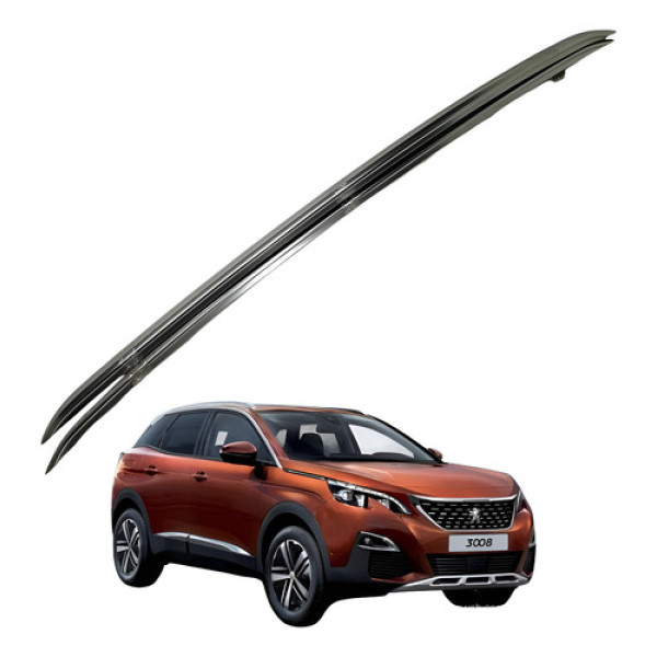 Par Rack Teto Longarina Peugeot 3008 2018 2021 Cinza