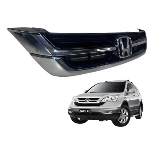 Grade Honda Crv 2010 2011 Superior Cromada Original Preto Brilhante
