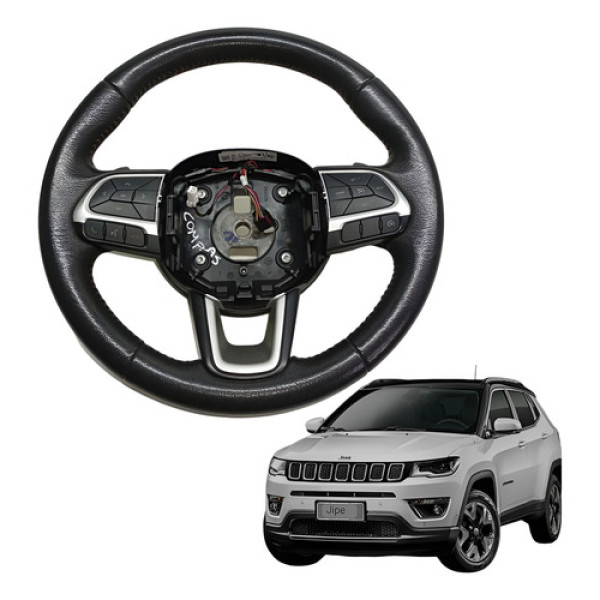 Volante Direcao Com Comandos Jeep Compass 2017 2019 Original Preto