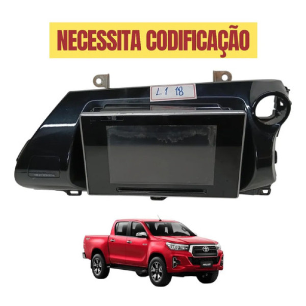 Multimídia Tela Com Moldura Toyota Hilux 2018 2019