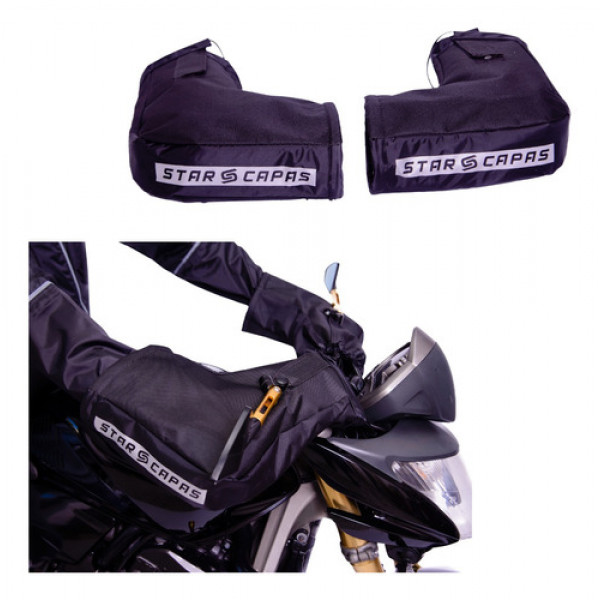 Protetor De Guidão Luva Impermeável De Moto Preto