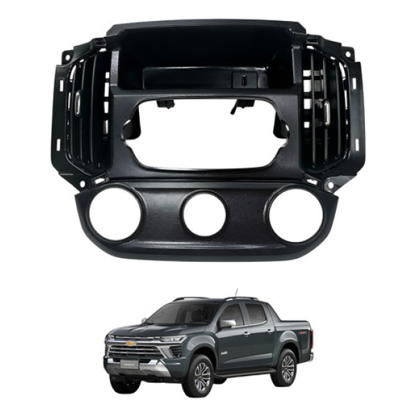 Moldura Comando Ar Radio Gm S10 Ls 2017 2021 Preto