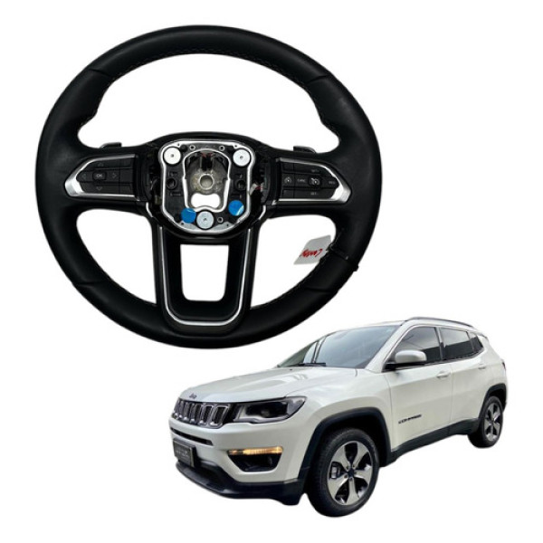 Volante Direcao Jeep Compass 2018 2021 Com Comandos Original Preto
