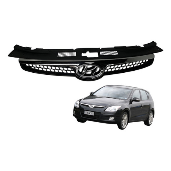 Grade Dianteira Friso Hyundai I30 2009 2012 Original Preto Brilhante