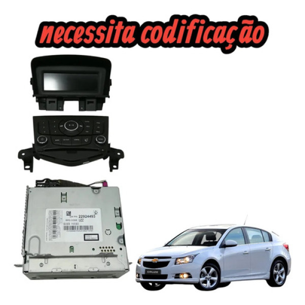 Central Multimidia Radio Chevrolet Cruze 2013 2014 22924493 Preto