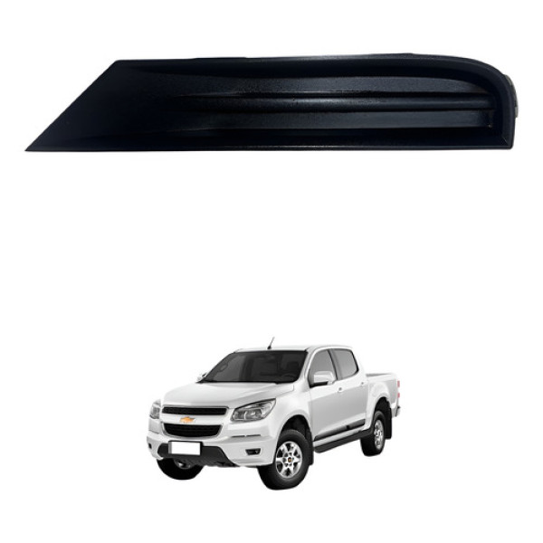 Moldura Aplique Parachoque Dianteiro S10 2019 Esquerdo Preto