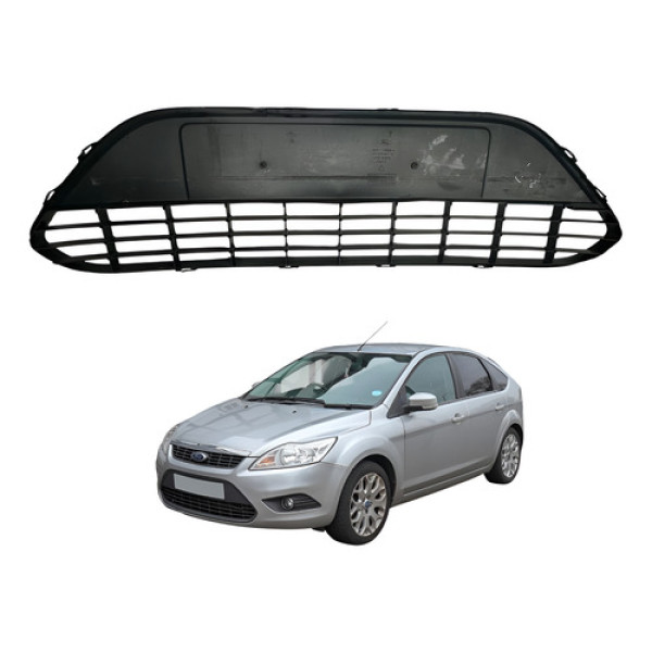 Grade Central Inferior Para Choque Ford Focus 2.0 2009 2013 Preto Fosco