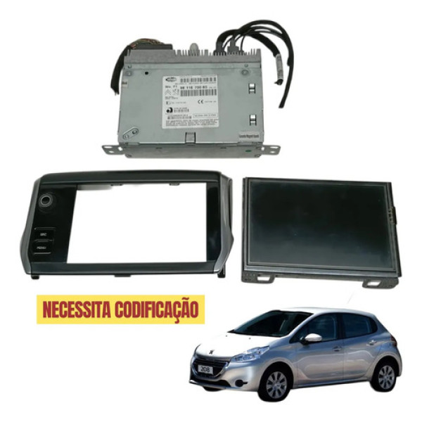 Central Multimidia Original Peugeot 208 2014 2015 Preto