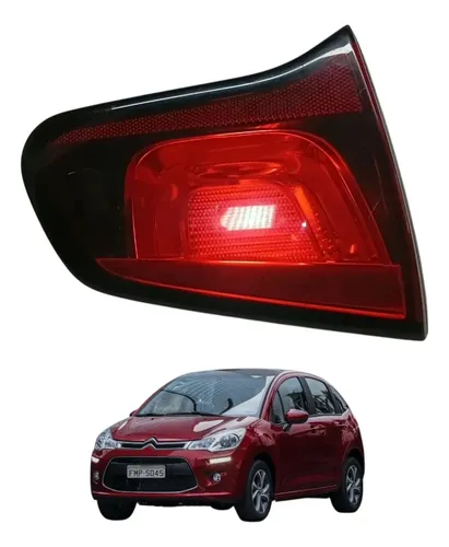 Lanterna Traseira Esquerda Tampa Citroen C3 2014 2015 2016 Direito/passageiro Vermelho